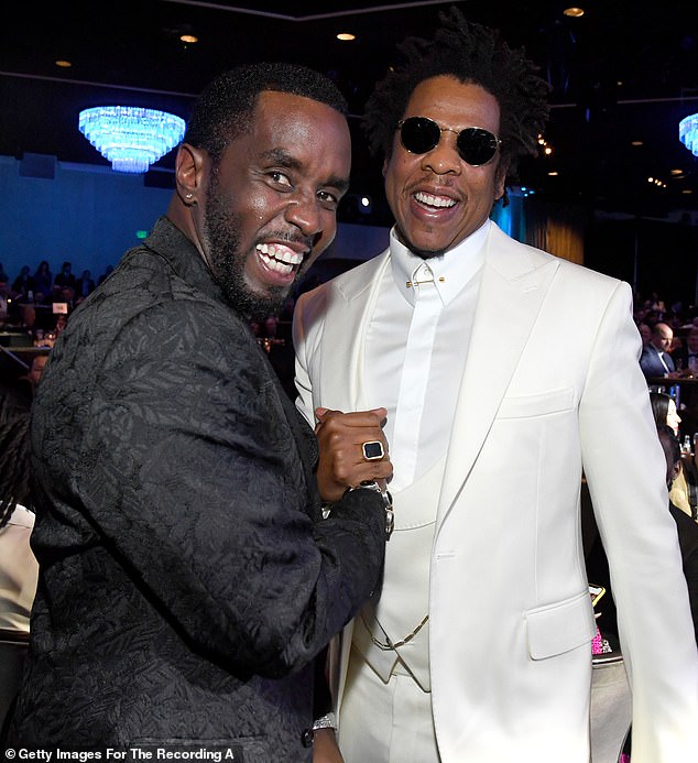 Sean 'Diddy' Combs' nemesis 50 Cent has now turned his withering attention to Jay-Z, aiming a brutal joke at Beyoncé's husband; Diddy (left) and Jay-Z (right) are pictured in 2020