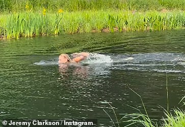 Jeremy Clarkson shared a naked clip of her girlfriend Lisa Hogan on Instagram on Wednesday as she celebrated her birthday with a skinny dip