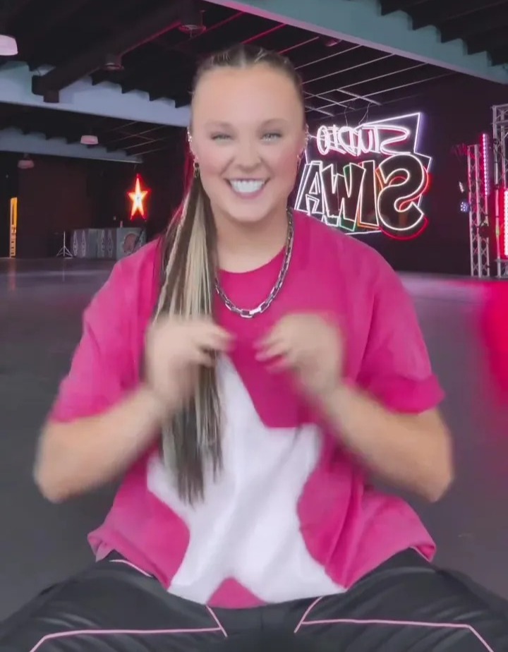 JoJo Siwa showing choreography for her new single, "Bulletproof."