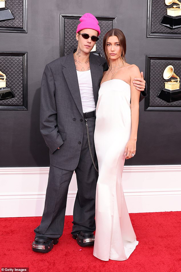 Justin Bieber, 31, celebrated his wife Hailey, 28, on her first Mother's Day as a mom on Sunday; pictured in Las Vegas in April 2022