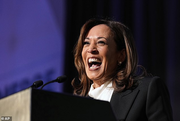 Former Vice President Kamala Harris delivers the keynote speech at the Emerge 20th Anniversary Gala