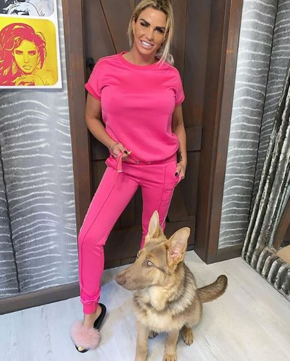 Katie Price with her dog.