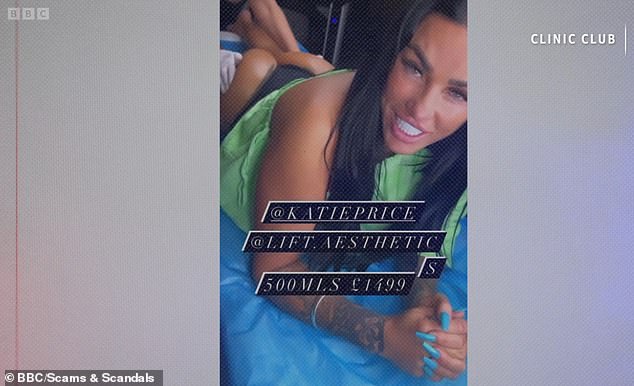 Raw footage shows 'beauty consultant' Ricky Sawyer ¿ whose celebrity clients include Katie Price ¿ offering to inject hundreds of milliliters of filler into clients' buttocks, despite not having a single healthcare qualification, according to the BBC