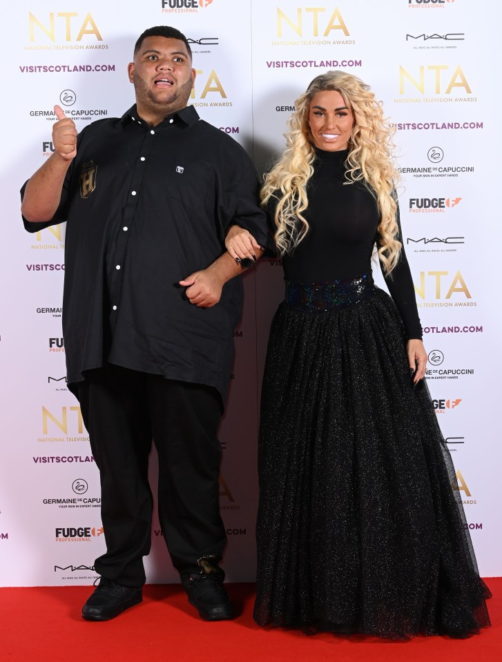 Harvey Price and Katie Price at the National Television Awards.
