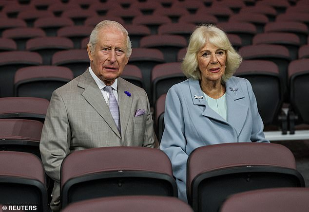 King Charles and Queen Camilla watch a rehearsal by local school pupils at Bradford Live