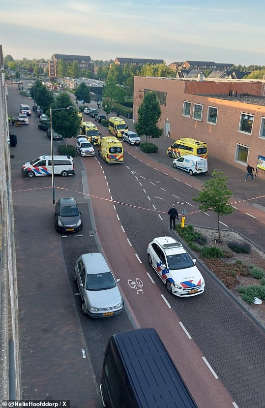 The scene from Fanny Blankers-Koenlaan in Hoofddorp this morning