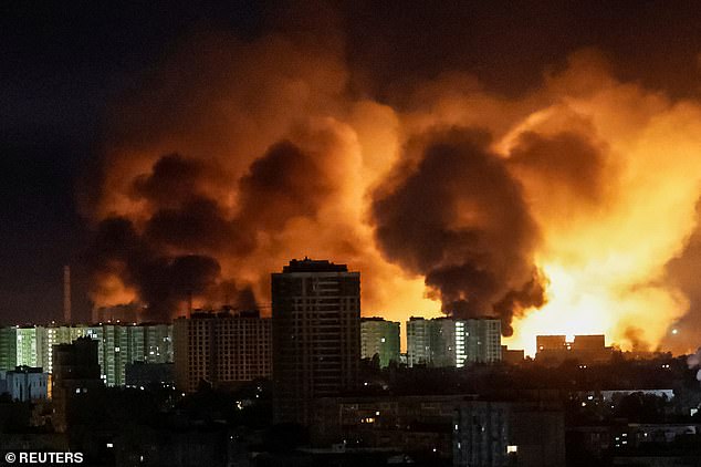 Apocalyptic scenes unfolded during more than seven hours of bombardment which saw missiles and drones hit until 5.10am today