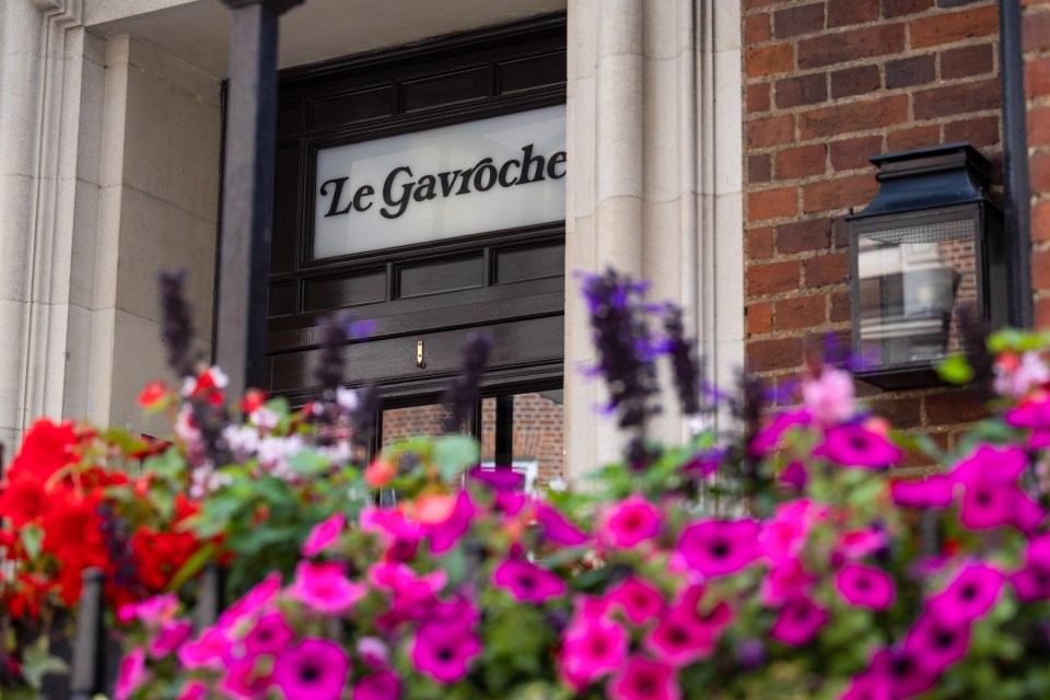 Entrance to Le Gavroche restaurant in London.