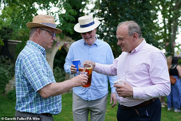The Lib Dems have laughed off suggestions that they were wooing ¿Pimm¿s drinkers¿ and dominating the ¿Boden Belt¿ after taking control of councils in leafy, traditionally Tory areas (Pictured: Ed Davey celebrating with a Pimm's in Oxfordshire after his party's local election success)