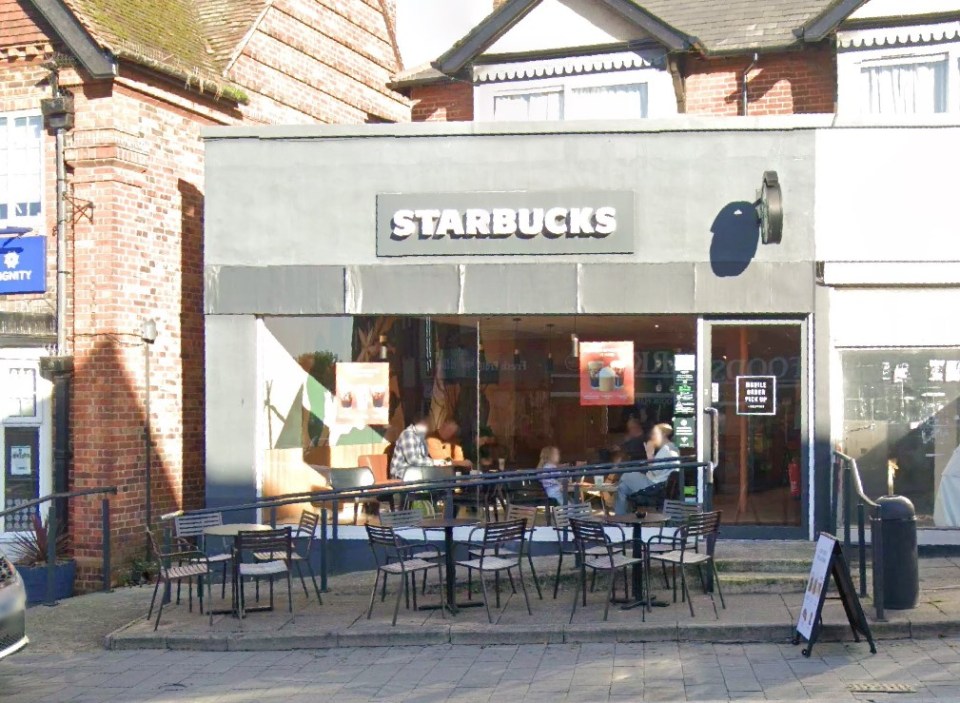 Exterior view of a Starbucks coffee shop.