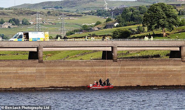 West Yorkshire Police officers, along with fire and rescue and paramedics were called to Baitings Dam, near Ripponden, West Yorkshire shortly after 1.17pm