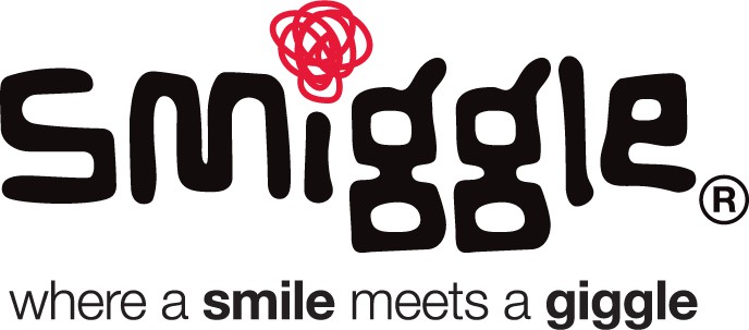 Smiggle logo with tagline: "where a smile meets a giggle"