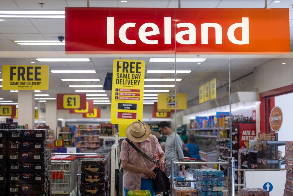Interior view of an Iceland supermarket.