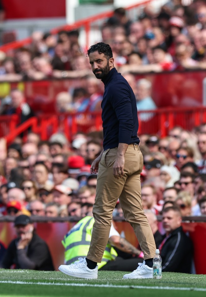 Ruben Amorim, Manchester United manager, at Old Trafford.