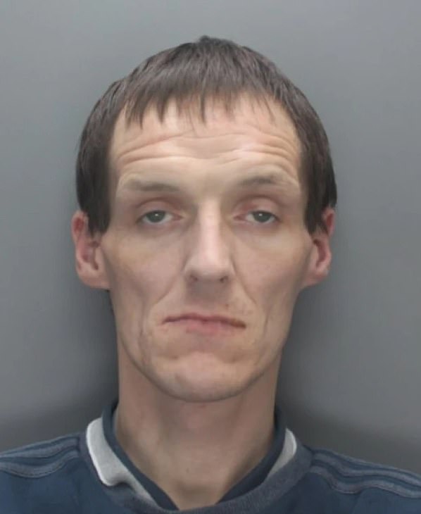 James Riley, 44, (pictured) was arrested on suspicion of drug offences near Chapel Gardens, Liverpool, on March 14, 2023