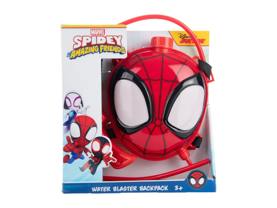 Spider-Man water blaster backpack toy.