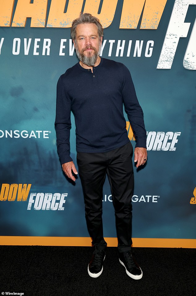 Matt Damon was joined by his wife Luciana Barroso at the Shadow Force premiere in New York City on Thursday