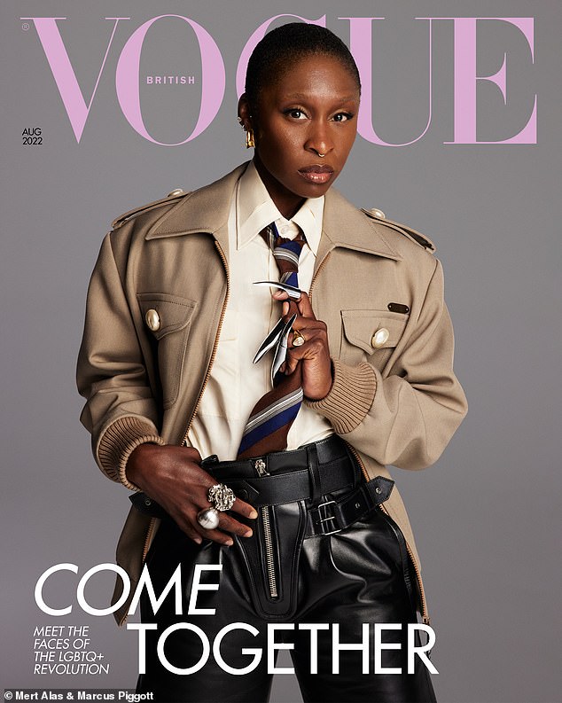 In August, British Vogue ran a Pride edition with various different stars, including Cynthia Erivo (pictured) and Cara Delevingne