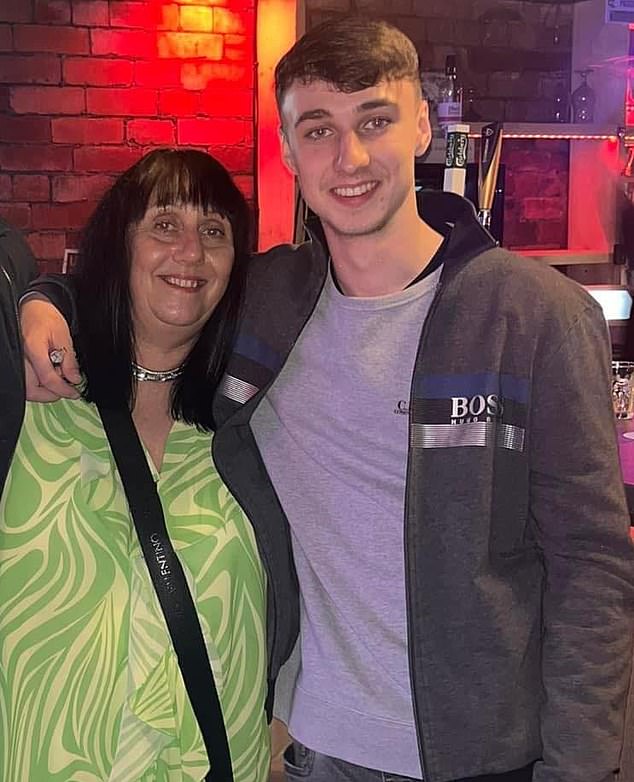 Apprentice bricklayer Jay Slater, 19, pictured with his mother Debbie Duncan