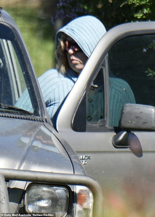 Tanika Bromley, 33, arrived at Gin Gin police station on Wednesday as part of her bail conditions for firearms charges