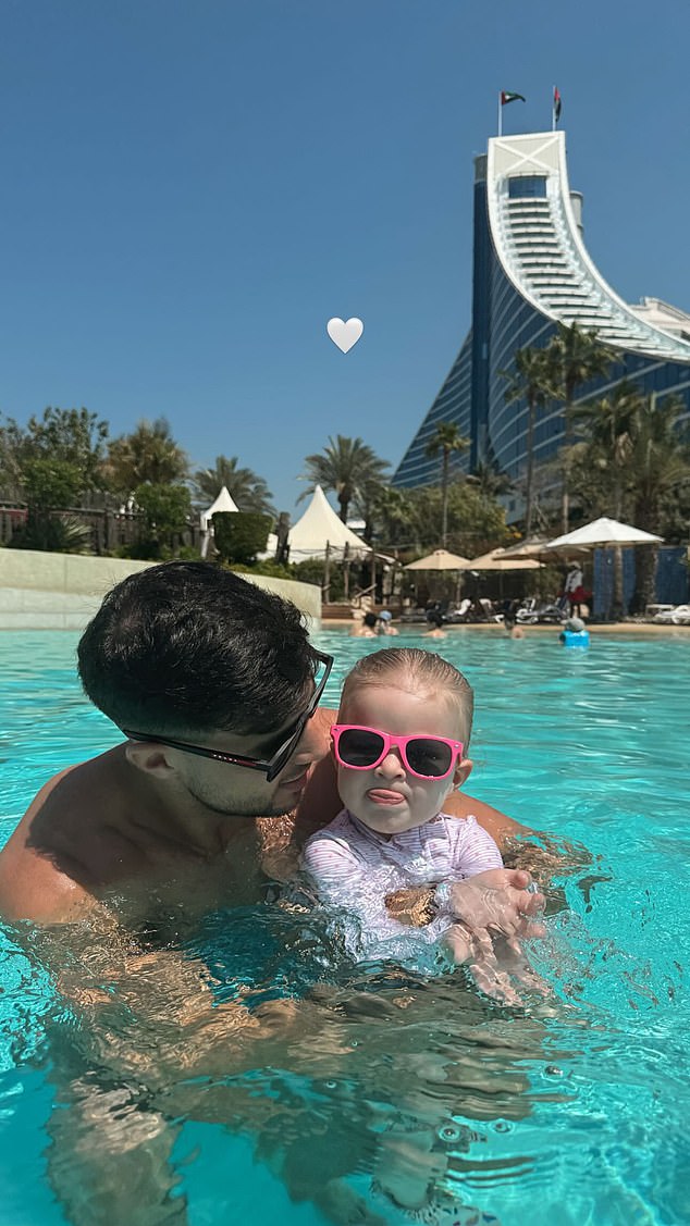 As they try to rebuild their romance, they recently jetted off with their daughter Bambi, two, on a family getaway to Dubai, but did not take the cameras with them (pictured in Dubai)