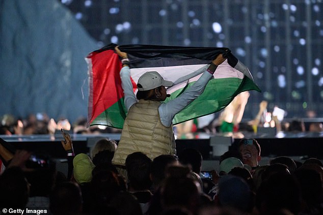 Yuval Raphael, who will perform New Day Will Rise, saw her preview show interrupted yesterday by six pro-Palestinian demonstrators carrying flags