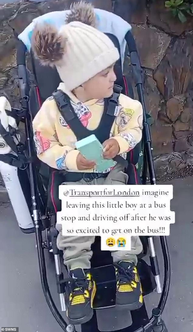 A mother has shared footage of London bus drivers refusing to the lower the ramp to allow her to wheel her disabled two-year-old son Charles on board
