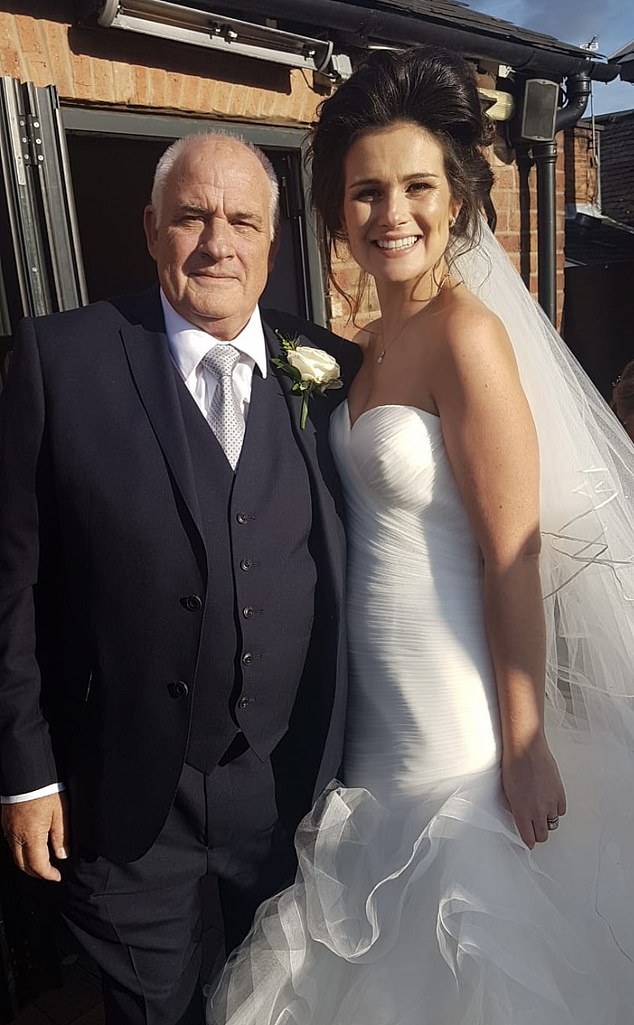 Hannah had boiled down to the sudden flashes of light to stress due to her father Alex McKie, 72, passing only weeks prior (Pictured at her wedding)