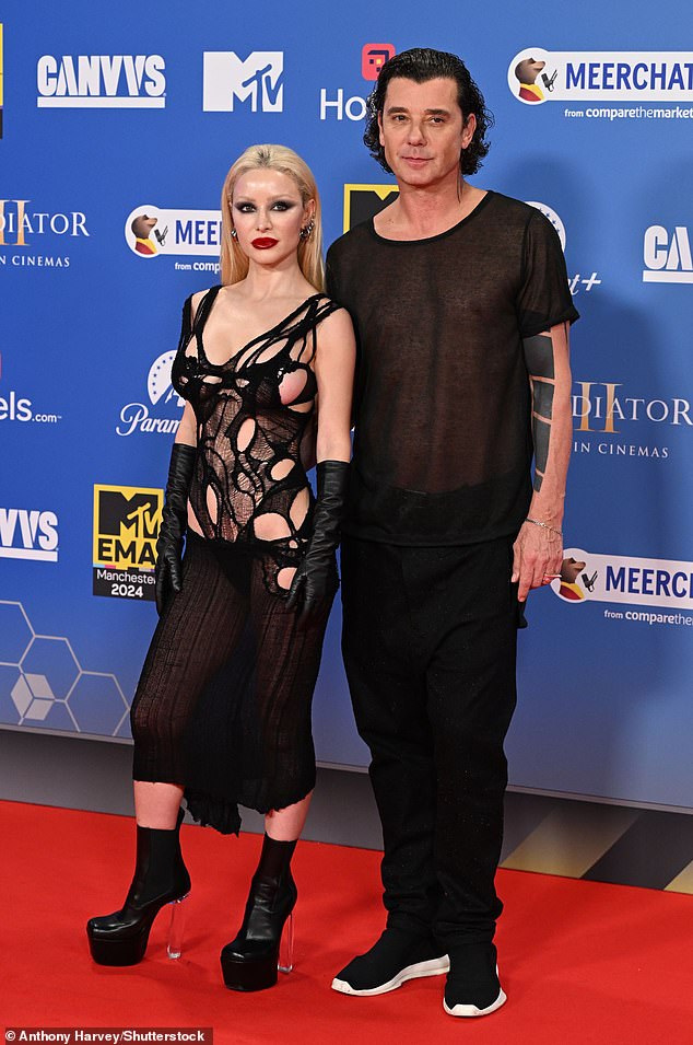 Kingston, who also has a fledgling music career of his own, is in fact the son of Bush frontman Gavin Rossdale, 59, (pictured here with his new girlfriend Xhoana Xheneti) and No Doubt's Gwen Stefani , 55.