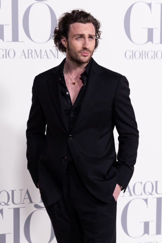 MADRID, SPAIN - MARCH 07: Aaron Taylor-Johnson attends the Madrid photocall for "ACQUA DI GIO" By Giorgio Armani at Matadero Madrid on March 07, 2024 in Madrid, Spain. (Photo by Aldara Zarraoa/Getty Images)