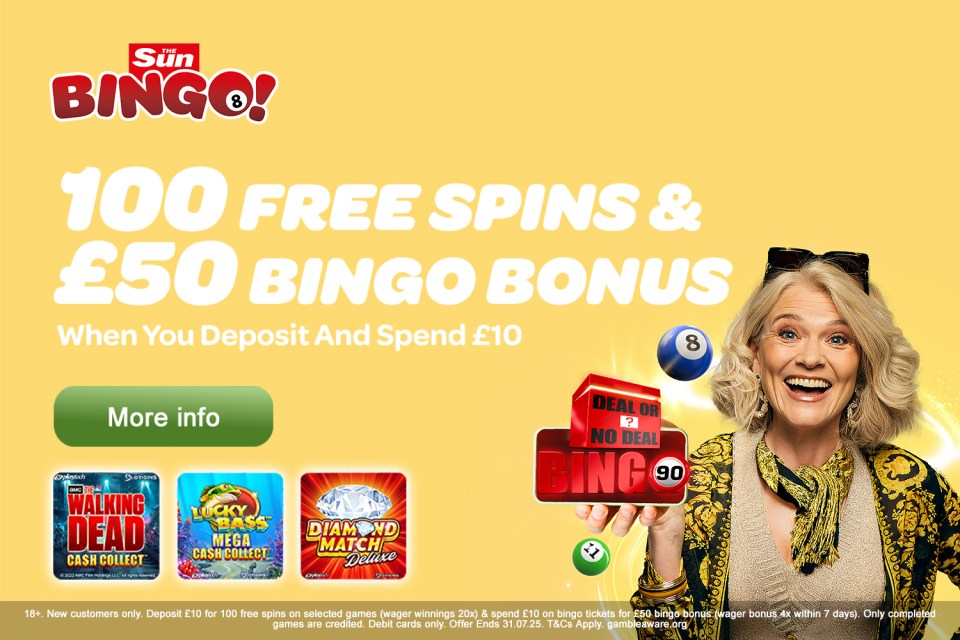 100 free spins and £50 bingo bonus when you deposit and spend £10.