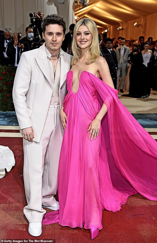 Brooklyn Beckham and wife Nicola pulled out of attending this year's Met Gala (pictured at the event in New York 2022)