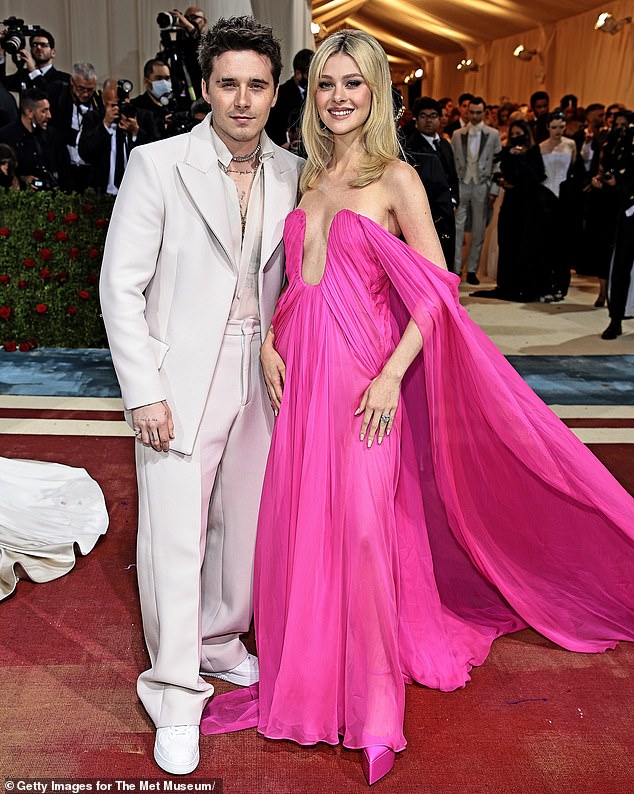 Brooklyn and Nicola pulled out of attending the Met Gala to attend his father David's 50th birthday bash, it's been claimed (pictured at the gala in 2022)