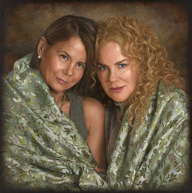 The Hollywood star and her lawyer sister Antonia, 54, (left) sat for a portrait done by artist Jaq Grantford on Christmas Eve, just a few months after their mother died
