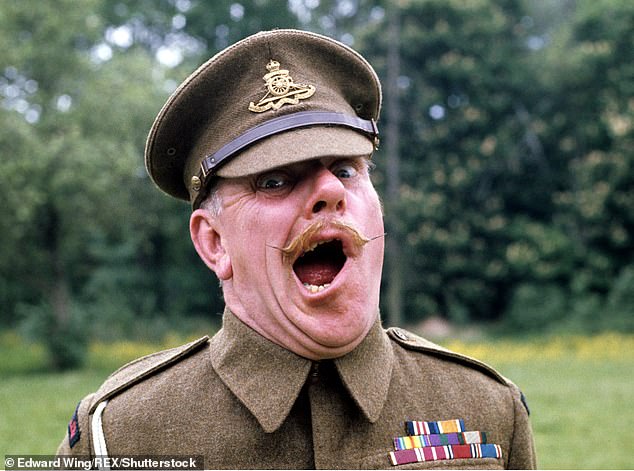 Woke army officials have urged Sergeant Majors to stop shouting at junior soldiers. In 1970s It Ain't Half Hot Mum, Windsor Davies (pictured) was best known as the splenetic, bawling Sergeant Major Williams