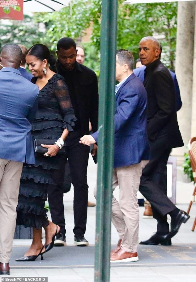 Barack and Michelle Obama are seen together for the first time in six months as they were seen leaving The Lowell Hotel restaurant in Manhattan on Tuesday