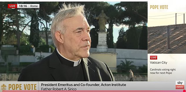 Father Robert Sirico (above), the younger brother of the late Tony Sirico, the actor best known for playing the brilliantly brash and immaculately coiffed Paulie 'Walnuts' Gualtieri in the legendary HBO crime series The Sopranos