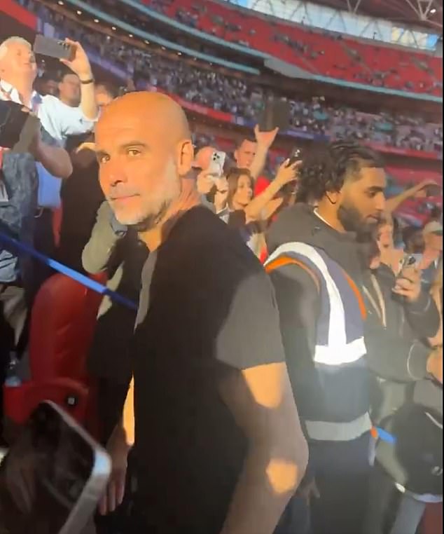 Pep Guardiola was called a 'bald rat' by a supporter as he walked up the steps at Wembley following Man City's FA Cup final defeat