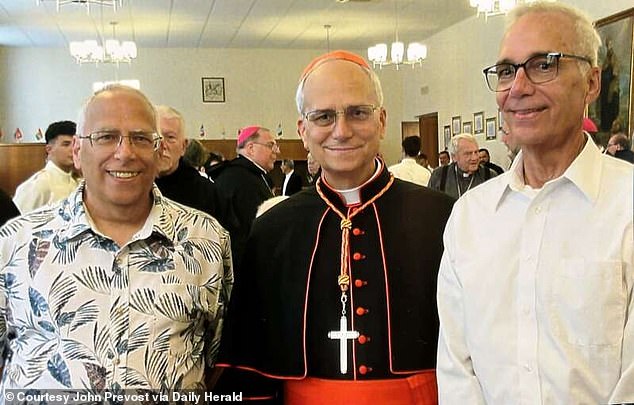 The newly-elected Pope Leo XIV (pictured center) shocked his own brother John (pictured right) back home in the United States with his choice of name, having told him to avoid the moniker