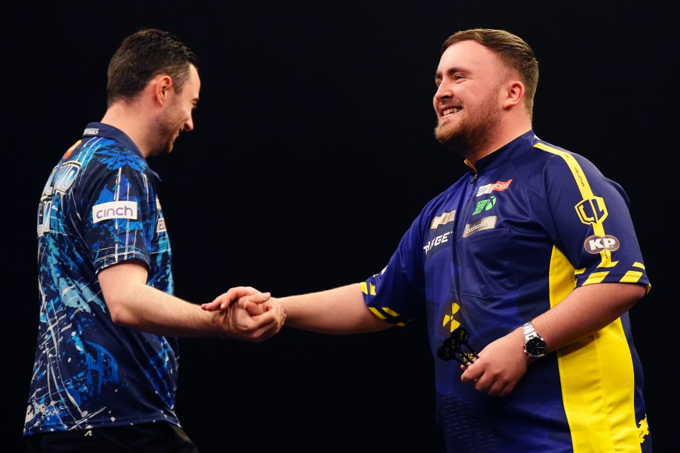 Luke Humphries (left) and Luke Littler on night fifteen of the BetMGM Premier League at P&J Live, Aberdeen. Picture date: Thursday May 15, 2025. PA Photo. See PA story DARTS Aberdeen. Photo credit should read: Andrew Milligan/PA Wire. RESTRICTIONS: Use subject to restrictions. Editorial use only, no commercial use without prior consent from rights holder.