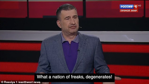 Pro-Putin war fanatic and propagandist Igor Markov, an ex-Ukrainian MP, said of Britain: 'What a nation of freaks'