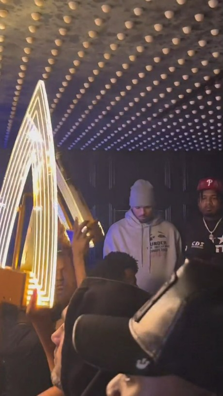 Chris Brown at a nightclub.