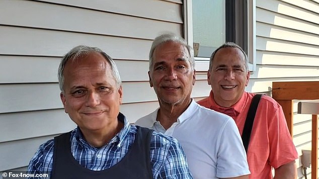 The new Pope's brother has shared posts branding top Democrat Nancy Pelosi a 'drunk c***' in series of outrageous, freshly-unearthed social media tirades. (Pictured R-L: the new Pope, his brother John Prevost, and brother Louis Prevost)