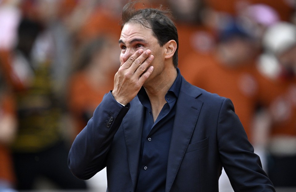 Rafael Nadal at a tribute ceremony.