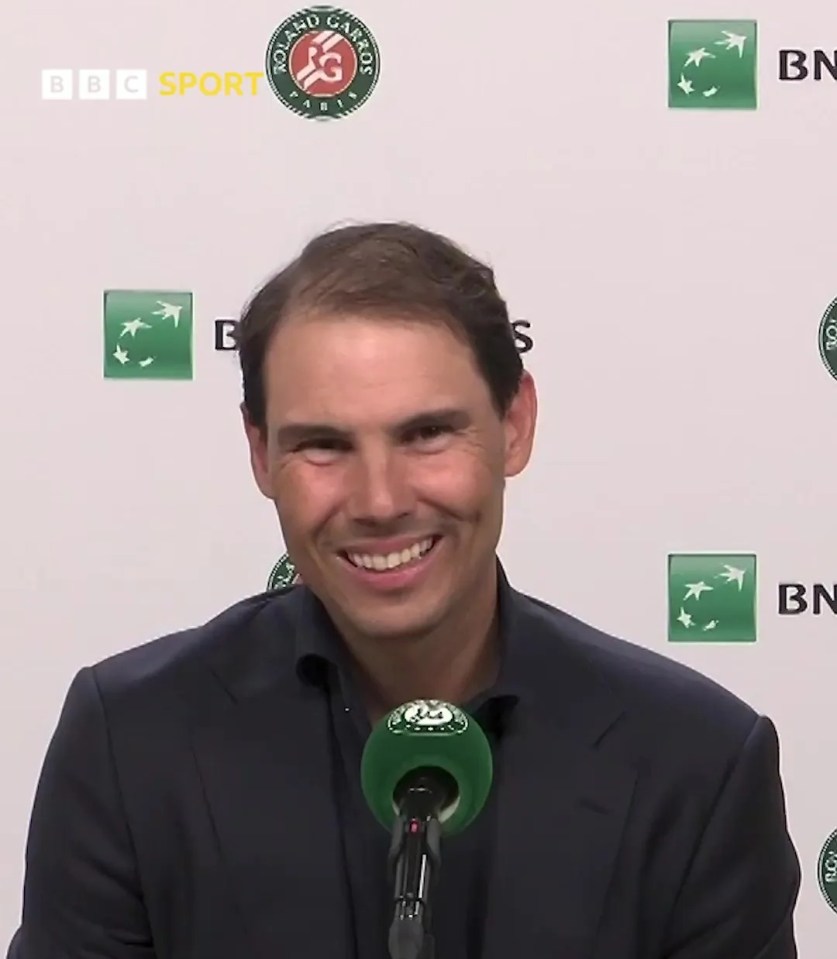 Rafael Nadal in an interview at Roland-Garros 2025.