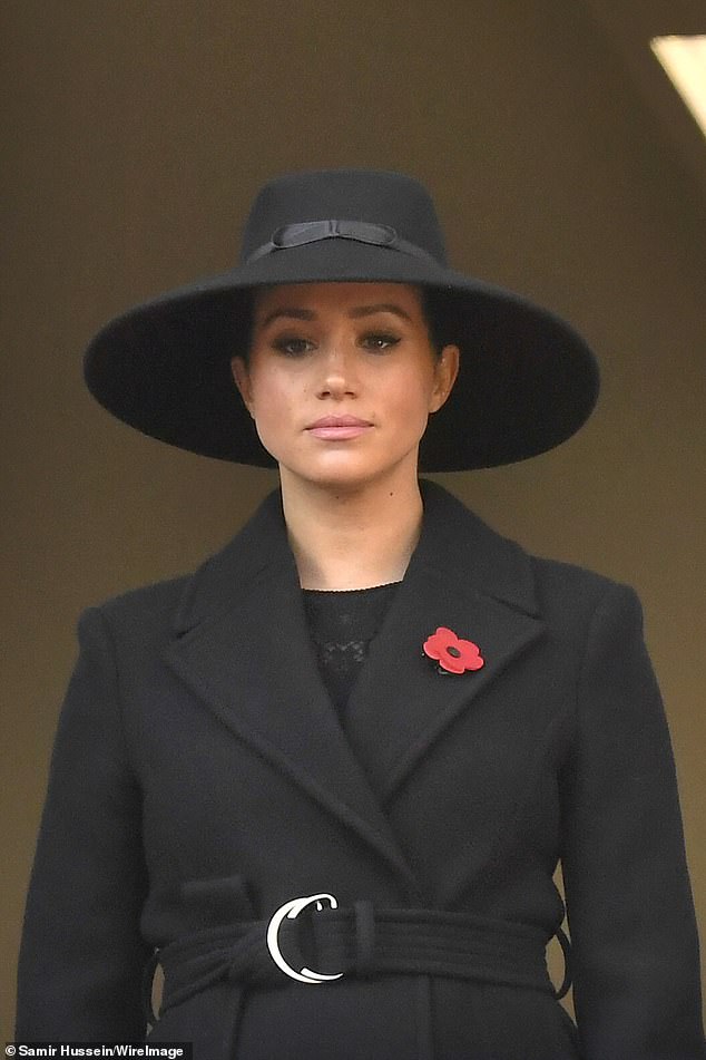 Meghan at the Cenotaph on Remembrance Sunday in November 2019. Meghan reportedly brushed off a complaint about her conduct from a senior aide, claiming 'it's not my job to coddle people'