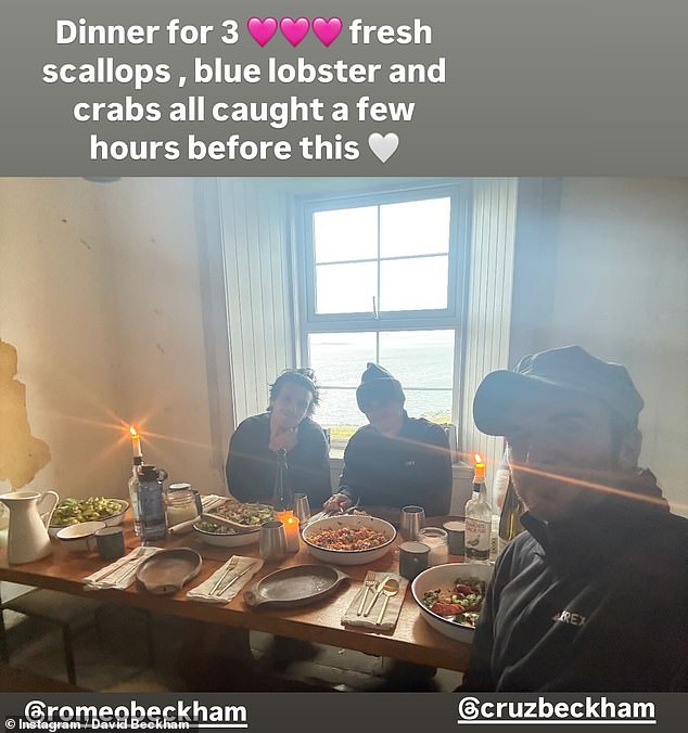 David shared a slew of snaps alongside his two younger sons after they enjoyed the family fishing trip together