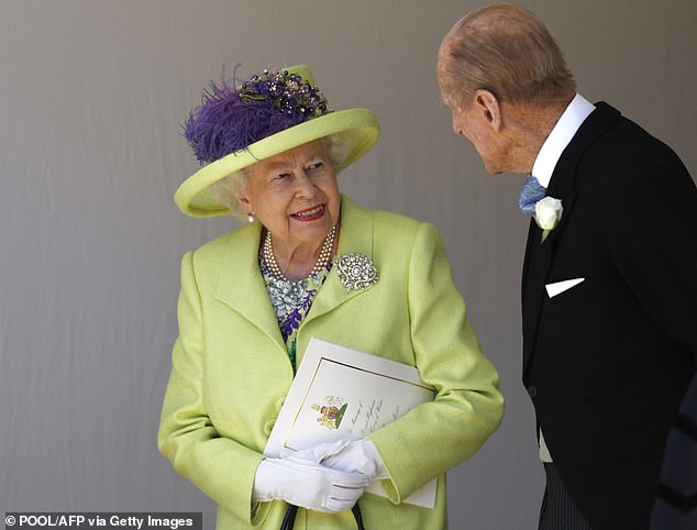 The late Queen and Philip leaving the event at Windsor Castle