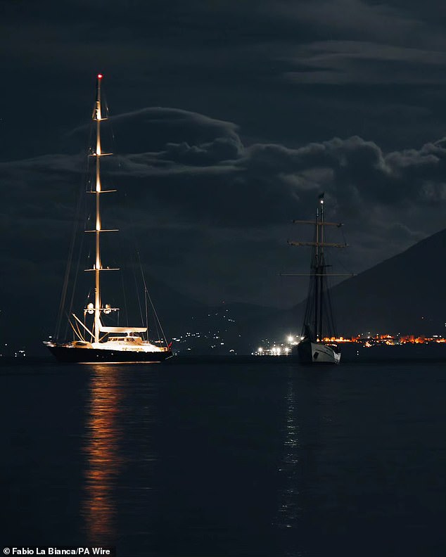 The Bayesian, pictured left, capsized and sunk off the coast of Sicily after anchoring near Porticello to shelter from the forecast thunderstorm
