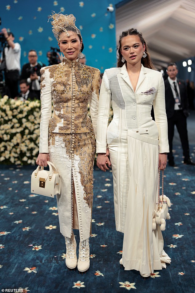Grace, now 24, was absolutely stunning in a tailored dress from designer Thom Browne at the annual fashion extravaganza